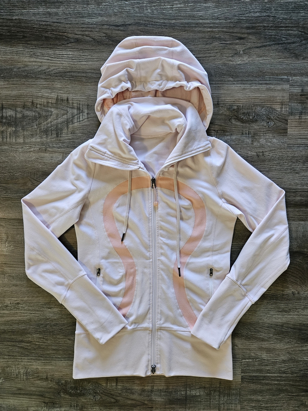 Rare Vintage Lululemon In Stride Scuba Hoodie - Parfait Pink / Coral Colorway